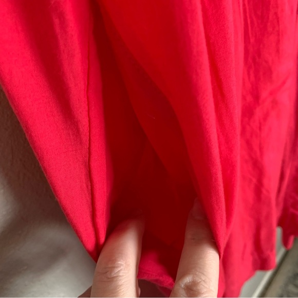 Madewell Watermelon Pink Embroidered Pleated Mini Dress Size Large NWT NO SLIP - Picture 9 of 15